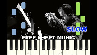 SLOW piano tutorial "WRITTEN ON THE SKY" by Max Richter, with free sheet music (pdf)