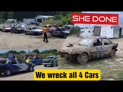 JULY 24TH Skyline Speedway Cortland NY ENDURO We destroy 4 cars in under 100 Laps