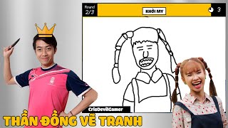 THẦN ĐỒNG VẼ TRANH CrisDevilGamer và KHỞI MY | VẼ HÌNH ĐOÁN CHỮ Scribble It