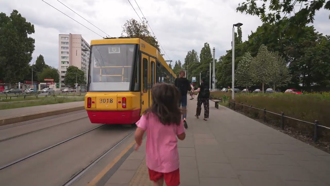 Poland, Warsaw, tram 6 ride from Rondo Starzyńskiego to Ząbkowska