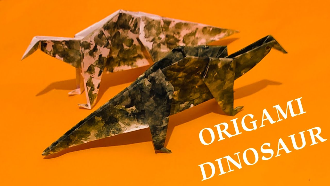 craftartist1508 how to make a easy origami paper dinosaur 🦖🦖🦖 YouTube