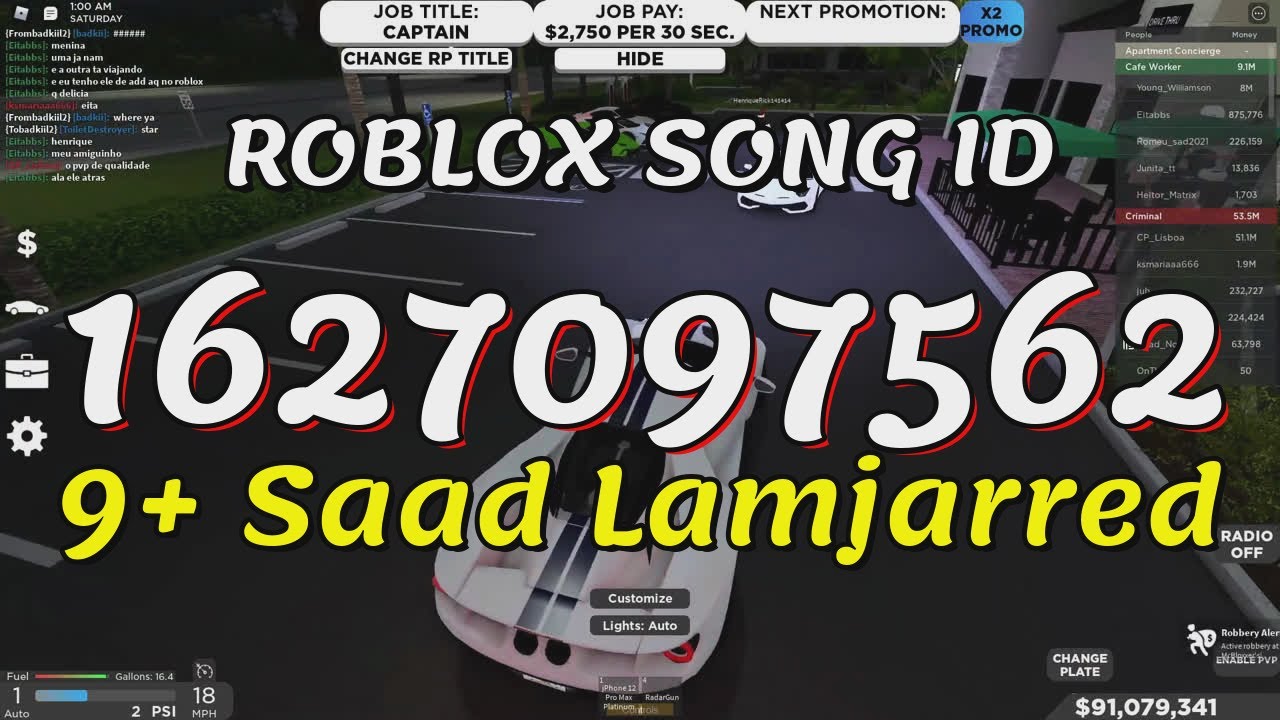 9+ Saad Lamjarred Roblox Song IDs/Codes - YouTube
