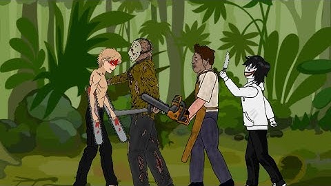 Chainsaw Man vs Jason Vorhes, Jeff The Killer and Leatherface Animation - Drawing Cartoons 2