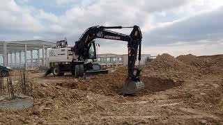 Hidromek 210W Lastikli Ekskavatör Sert Zeminde