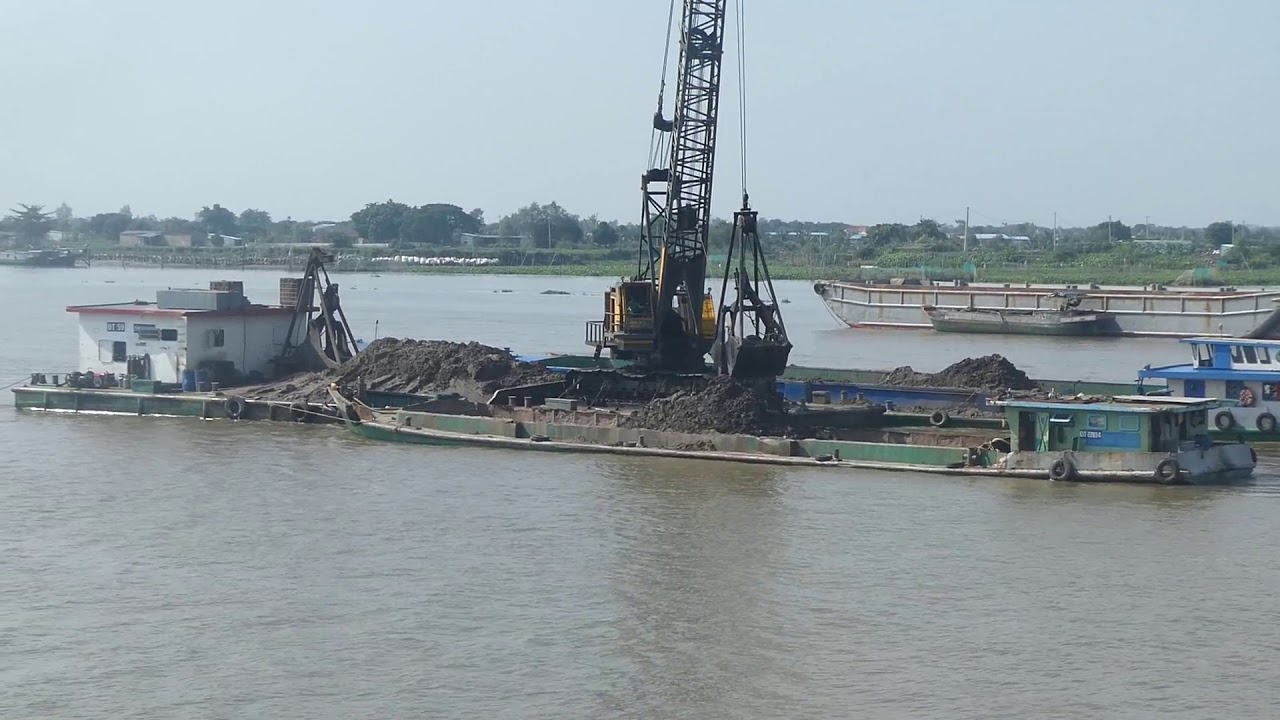 Sand dredging on the Mekong River YouTube