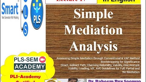 Smart PLS-SEM: Lecture 17 Simple Mediation Analysis