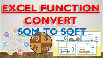 Convert Sqm to Sqft | How to use Convert Function in Excel | How to use Convert formula in Excel |