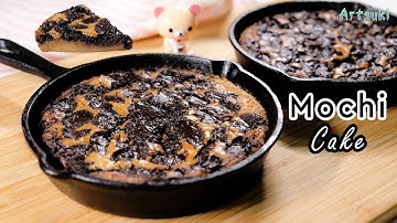 Skillet Mochi Cake With Dark Chocolate 🍫 Gooey-Bouncy On The Inside & Crispy-Chewy On The Outside