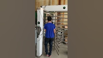 Pedestrian access control security system full height turnstile with exit button and card collector