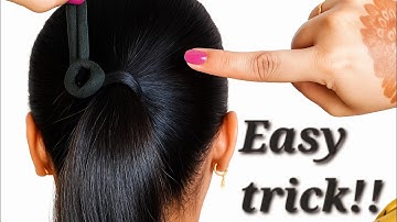 How to hide rubberband in ponytail |  Ponytail hack | Ponytail | Hair style girl simple and easy