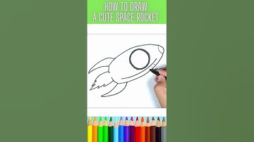 Cute Space Rocket Drawing #shorts #spaceship #artforkids  #paintingforbeginners #spacerocket