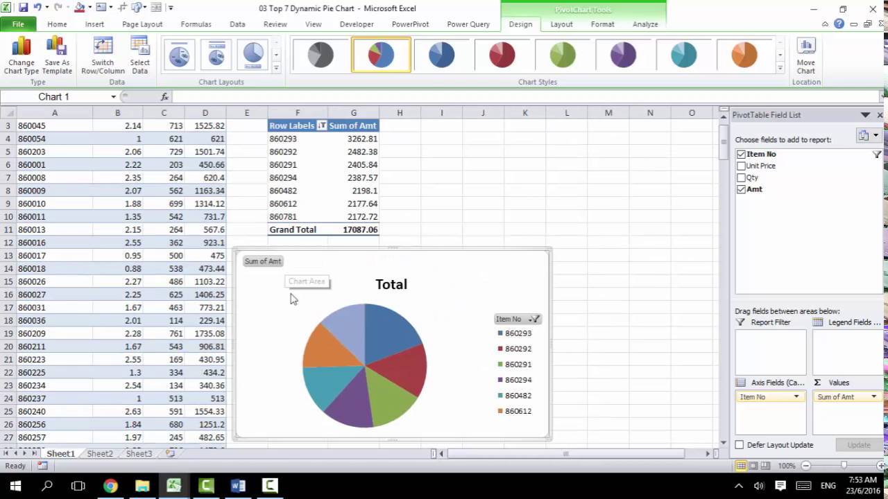 Pivot Table Pie Chart