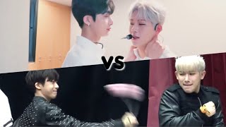 hyungwon with maknae line vs. hyung line