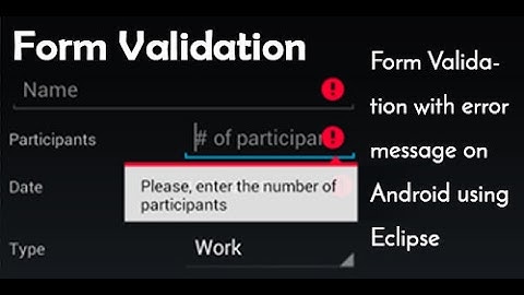 Android Form edittext Validation with error message using Eclipse