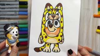 How to draw Bingo in a cheetah onesie