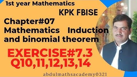 1st year maths kpk board chapter 7 binomial theorem Exercise#7.3 Q10,Q11,Q12,Q13,Q14