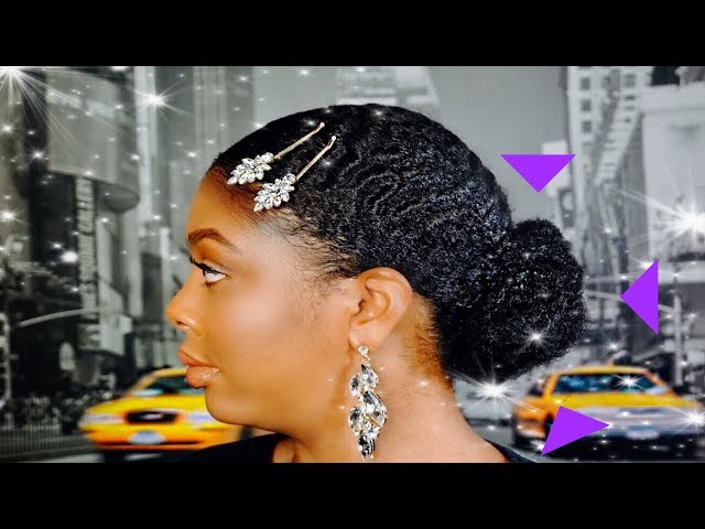 Sleek Low Bun On Short Natural Hair