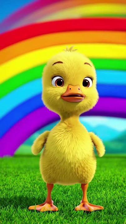 Watch this adorable baby duckling dance under a rainbow #shorts