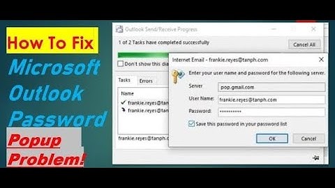 How to Fix #microsoftoutlook ! #Possword Popup Problem !!Outlook 2010, Outlook 2013 or Outlook 2016