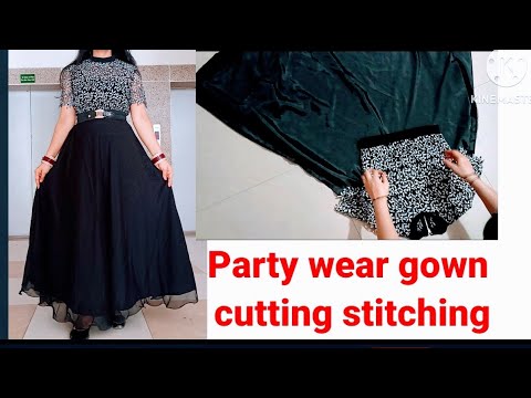 Latest Anarkali Gown Cutting & Stitching Full Tutorial Step by Step-साड़ी  से घेरदार गाउन बनाना सीखे - YouTube