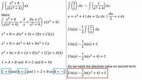 Integrals (Partial Fraction—Distinct Quadratic Factor)