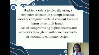 Criminal activities - a. Hacking | Midterm presentation | Rozon, Karen N. BSE 2J