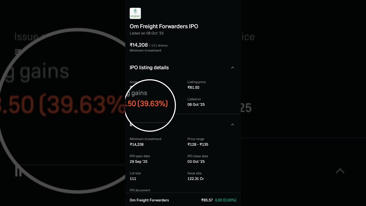om freight forwarders ipo listing 