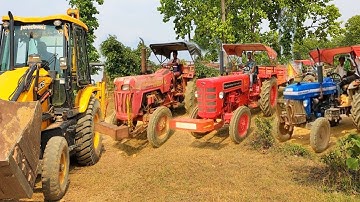 JCB 3dx Backhoe Loading Mud in Mahindra 275 Mahindra 265 Powertrac Tractor | Jcb video #jcb #tractor