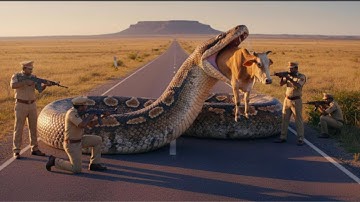 Brave Heroes Rescue Mother Cow From Deadly Giant Snake