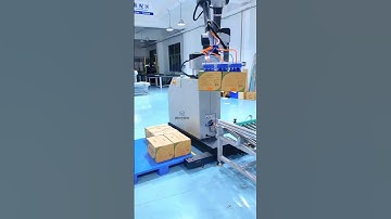 This highly efficient collaborative robotic palletizer can handle 12 cartons per minute! #palletizer