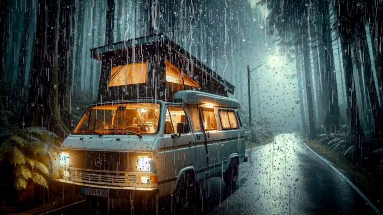 Heavy Rain on RV Roof for Sleeping Powerful Rain to Block Out Noise