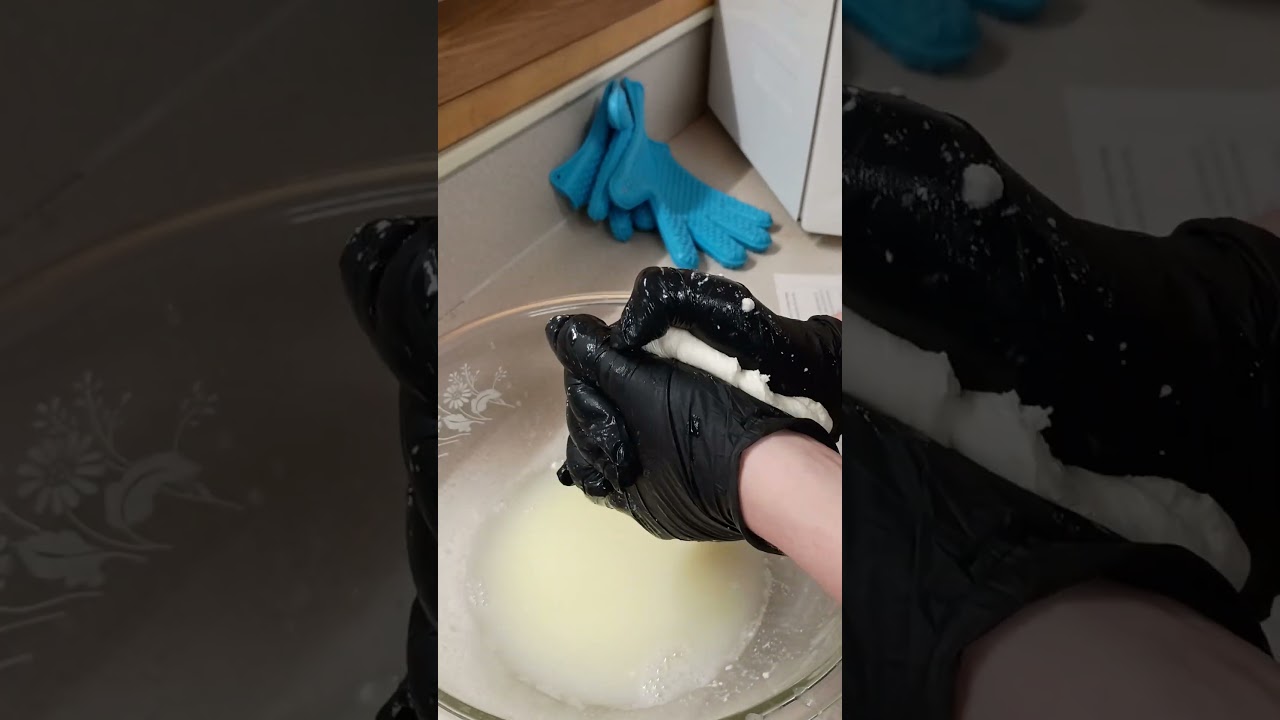 Stretching and Heating the Mozzarella Cheese Curd 