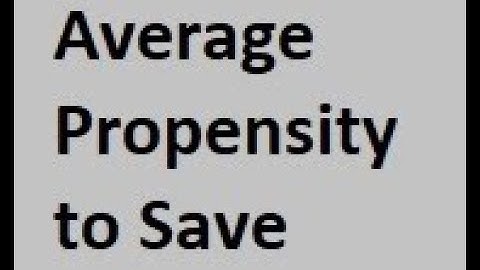 Average Propensity to Save