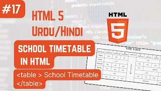 Create a School Timetable in html - [ Urdu/Hindi ]