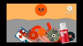 logos and character run away from red orange add round v8