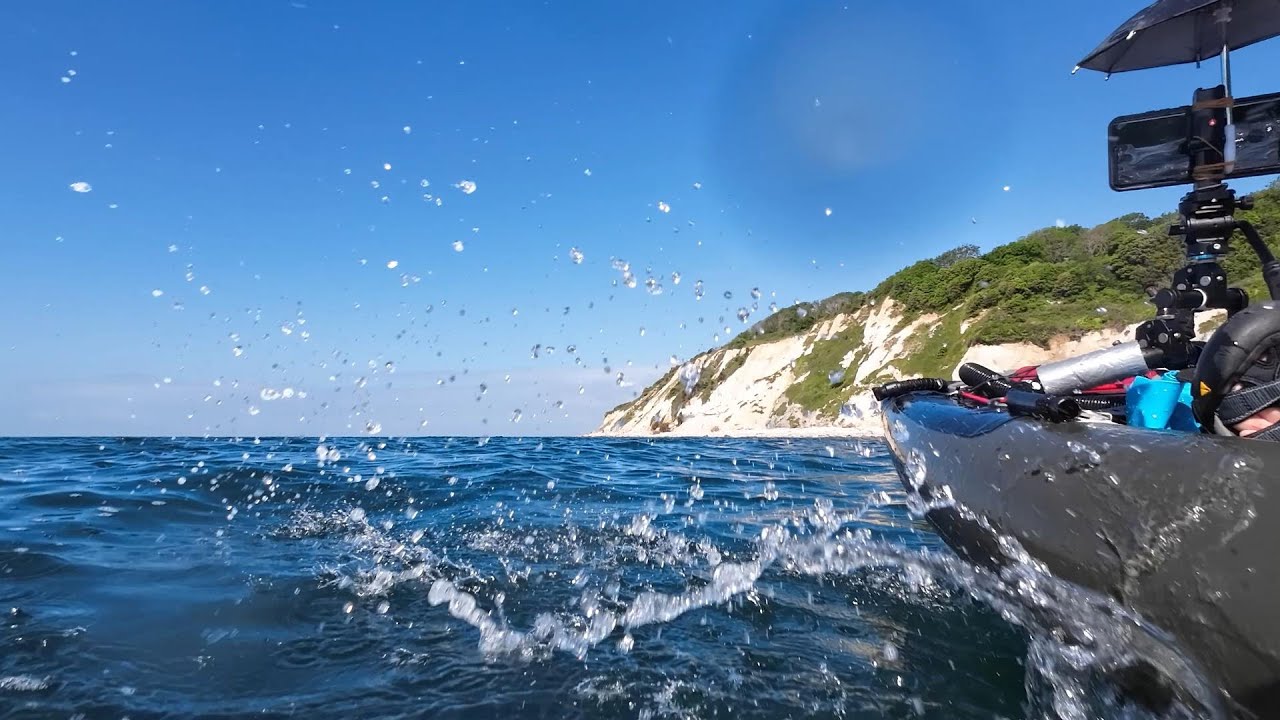 LYME REGIS Day 2 - Kayaking past the Undercliffs Nature Reserve, almost to Axmouth.
