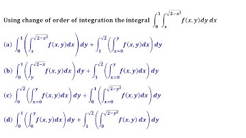 change of Order of Integration Calculus Gate Engineering mathematics bhu 2020 Mathematics