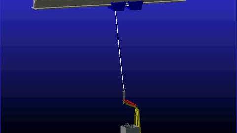 Horizontal displacement of a loaded fork by a crane (MSC ADAMS)