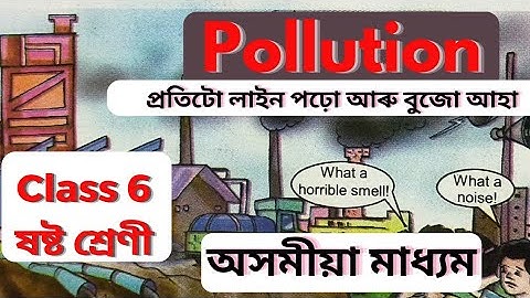 Pollution Class 6 English Assamese Medium. SCERT Assam Class 6 English Lesson 6 Pollution অসমীয়াত ।