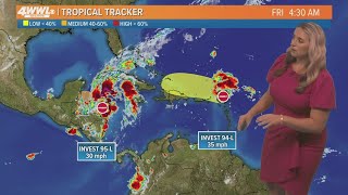 Friday 5 am Tropical Update: Two areas of possible tropical development
