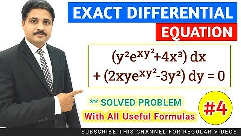 EXACT DIFFERENTIAL EQUATION SOLVED PROBLEM 4 | FIRST ORDER DIFFERENTIAL EQUATION @TIKLESACADEMY