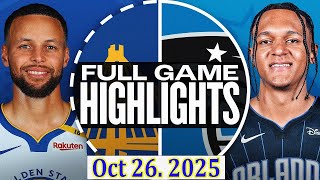 Golden State Warriors vs Orlando Magic FULLGAME Qtr Oct 26. 2025 Highlights | NBA highlight