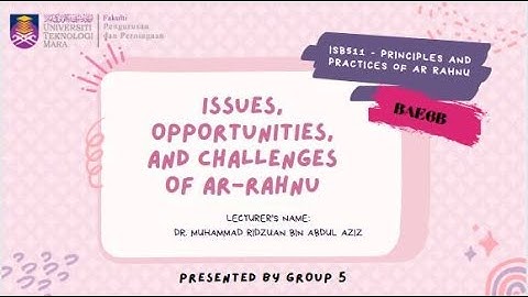 ISB511 | PRINCIPLES AND PRACTICES OF AR RAHNU (GROUP ASSIGNMENT 3 | GROUP 5 | BAE6B