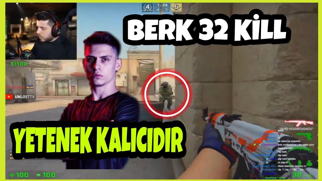 UNLOST AŞIRI ÇEKİŞMELİ CS:GO REKABETÇİ MAÇ. BERK RİP TEPE  BİTMEMİŞ 32 KİLL ALIYOR