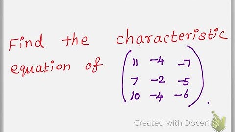 Characteristic Polynomial - Problem  (3) in English\\ Matrices\\ Engineering Mathematics.