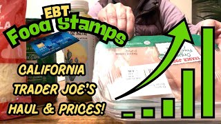 Trader Joe's Haul! EBT Food Stamps Haul With Bay Area California Prices! Low Income Struggling Mom!