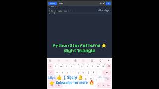 python Star patterns Right triangle