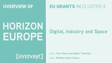 Innovation Action Grants in Horizon Europe Cluster 4 - Twin Transition & Resilient Value Chains