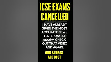 ICSE exams Cancelled.
