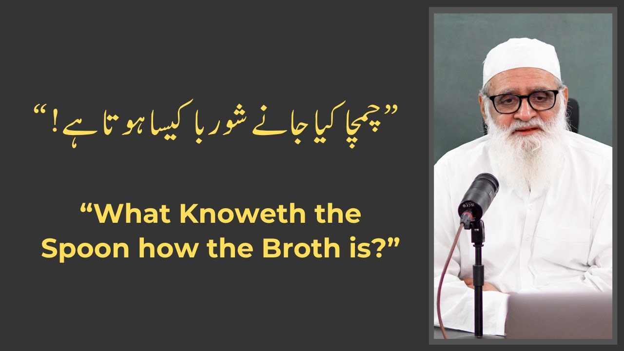 “What Knoweth the Spoon how the Broth is?” “ !چمچا کیا جانے شوربا کیسا ہوتا ہے ”  - Ahmad Javaid